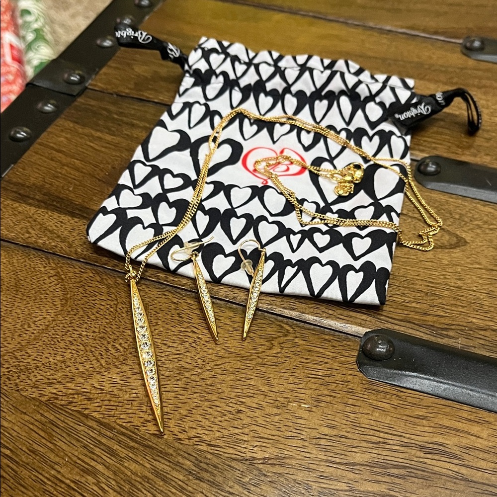 Brighton Gold Necklace and earrings